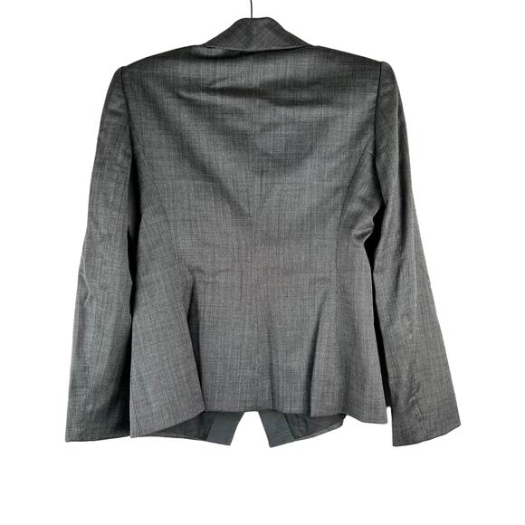 Armani Collezioni 2-Piece Wool Pant Suit Asymmetrical Micro Herringbone 6 8 - Picture 6 of 12